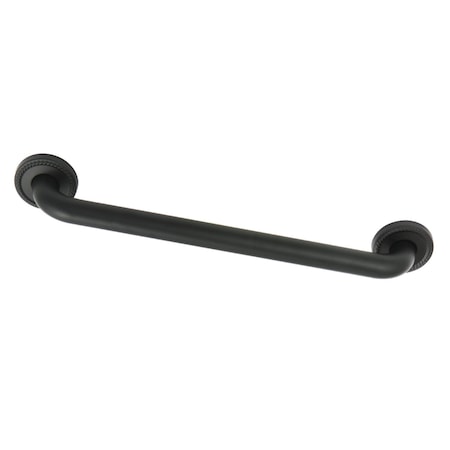 Kingston Brass DR814180 18-Inch X 1-1/4-Inch OD Decorative Grab Bar, Matte Black DR814180